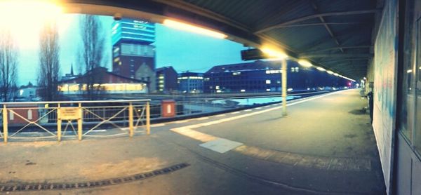 View of illuminated building