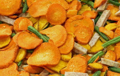 Full frame shot of chopped vegetables