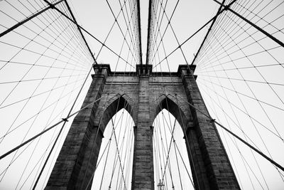 Low angle view of suspension bridge