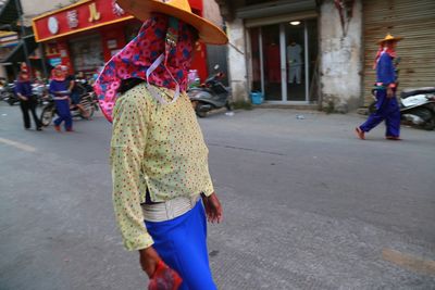 Man walking on street