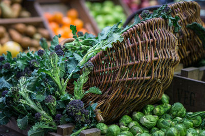 Close-up of vegetables for sale at market stall