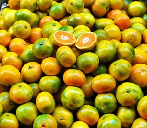 Full frame of orange fruits for sale