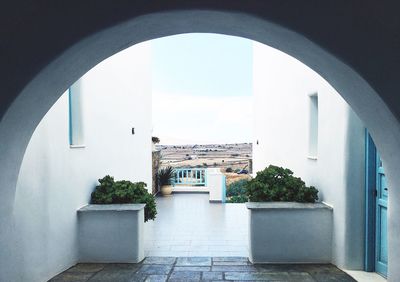 Entrance of building against sky