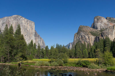 Scenic view of mountains against clear sky