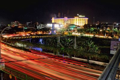 Light trails at night