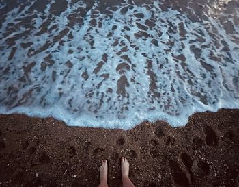 Cropped image of person on beach