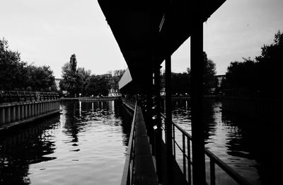 Bridge over river against sky