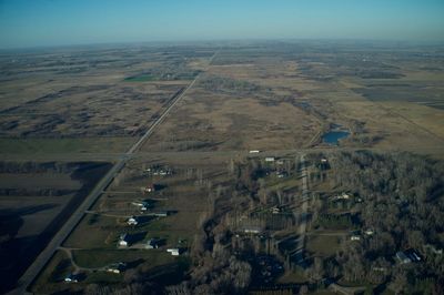 Aerial view of landscape against sky