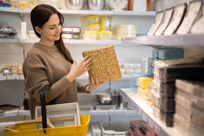 Woman shopping in departmental store