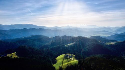 Scenic view of mountains against sky