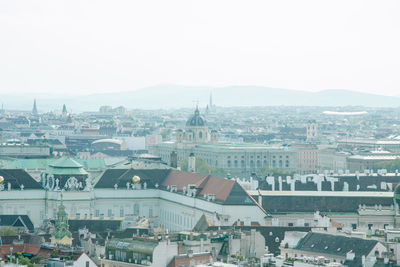 High angle view of townscape against sky