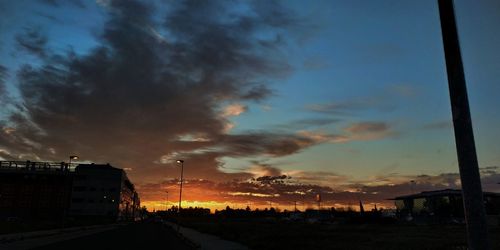 Scenic view of dramatic sky during sunset