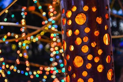 Close-up of illuminated decoration