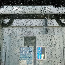 Close-up of water drops on glass