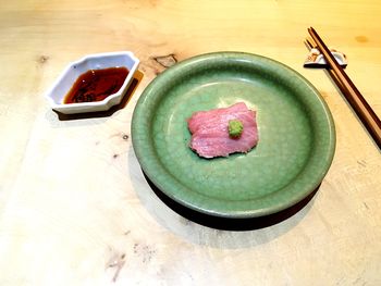 Close-up of bread in plate