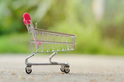 Side view of a bicycle against blurred background