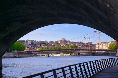 Bridge over river in city