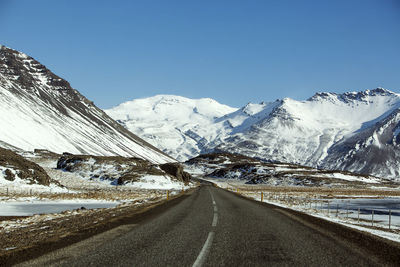 Ring road in iceland in wintertime