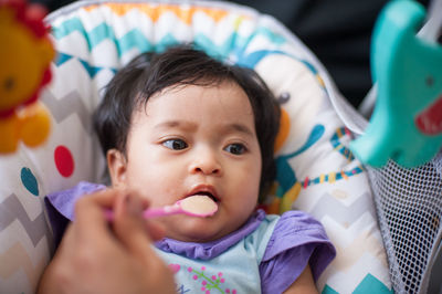 Close-up portrait of cute baby