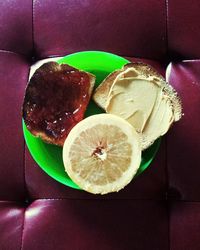 Close-up of food on table