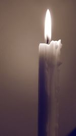 Close-up of lit candle