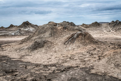 Mud volcanoes in gobustan, georgia.