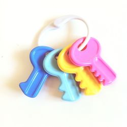 Close-up of colorful objects on white background