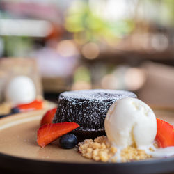 Close-up of dessert in plate