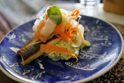 Close-up of seafood in plate