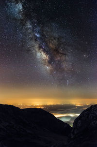 Scenic view of star field at night