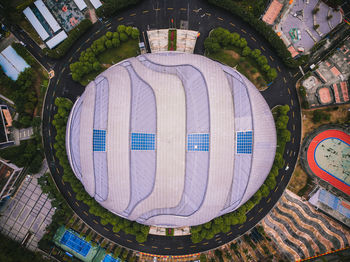 Directly above shot of modern building in city