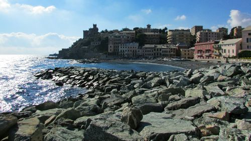 View of sea against cloudy sky