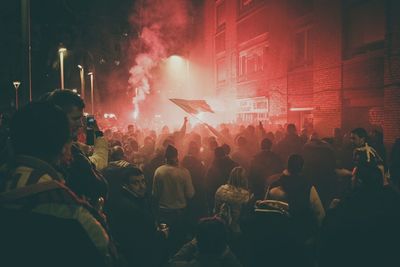 People enjoying at night