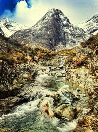 Scenic view of mountains against sky