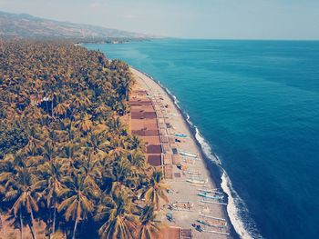 High angle view of sea against sky