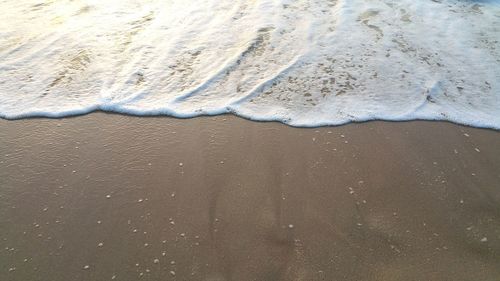 High angle view of sandy beach