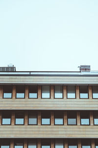 Low angle view of building against clear sky