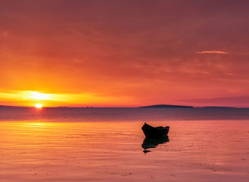 Scenic view of sea during sunset