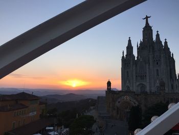 View of bell tower at sunset