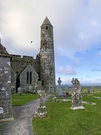Low angle view of historic building against sky