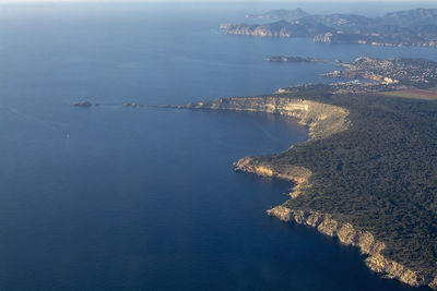 High angle view of sea against sky