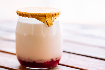 Greek yogurt in a glass jars