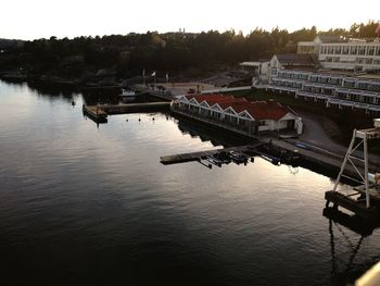 View of river with buildings in background