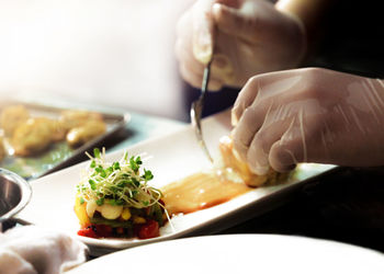 Close-up of hand holding food