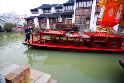 Boats in river