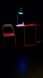 View of illuminated tunnel