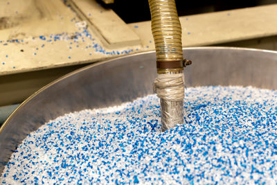 High angle view of ice cream in container