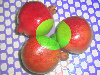 Close-up of apples on table