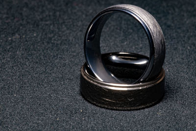 High angle view of metal