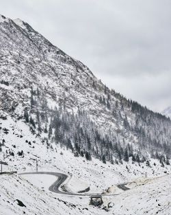 Scenic view of snow mountains against sky